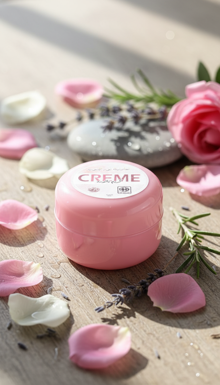 crème infusée aux pétales de rose de m’gouna