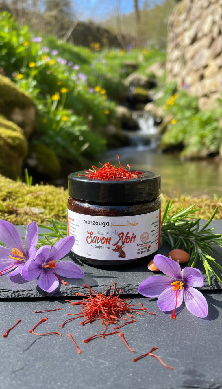 savon noir au safran pur