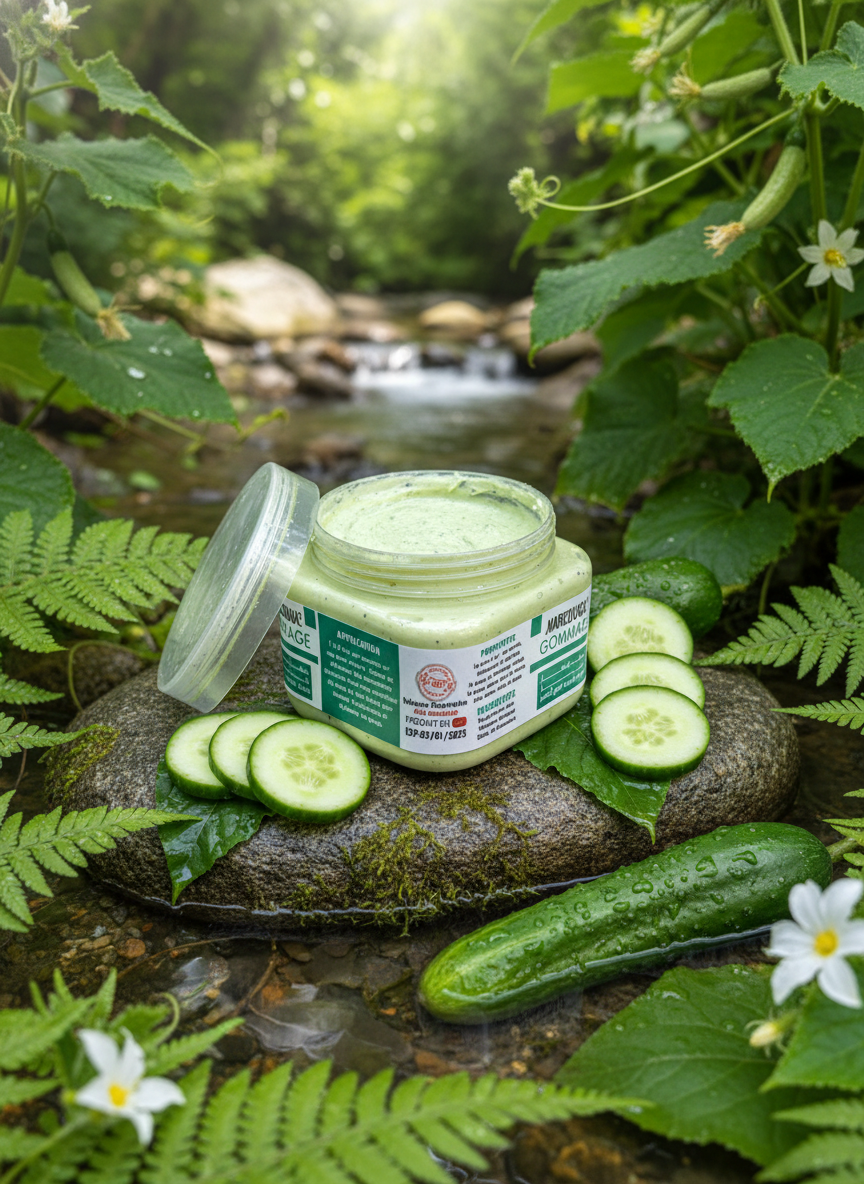 gommage visage et corps au concombre frais