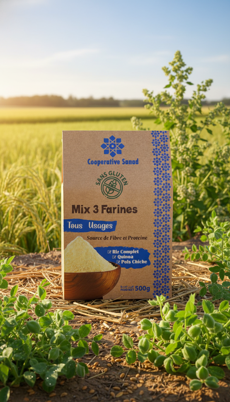 mix 3 farines tout usage (riz complet, quinoa, pois chiche)