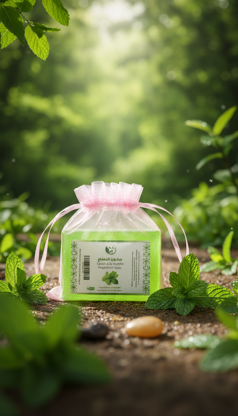 savon à la menthe poivrée (peppermint soap)